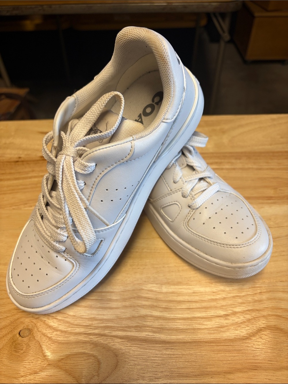 Coach White Low-Top Leather Sneakers